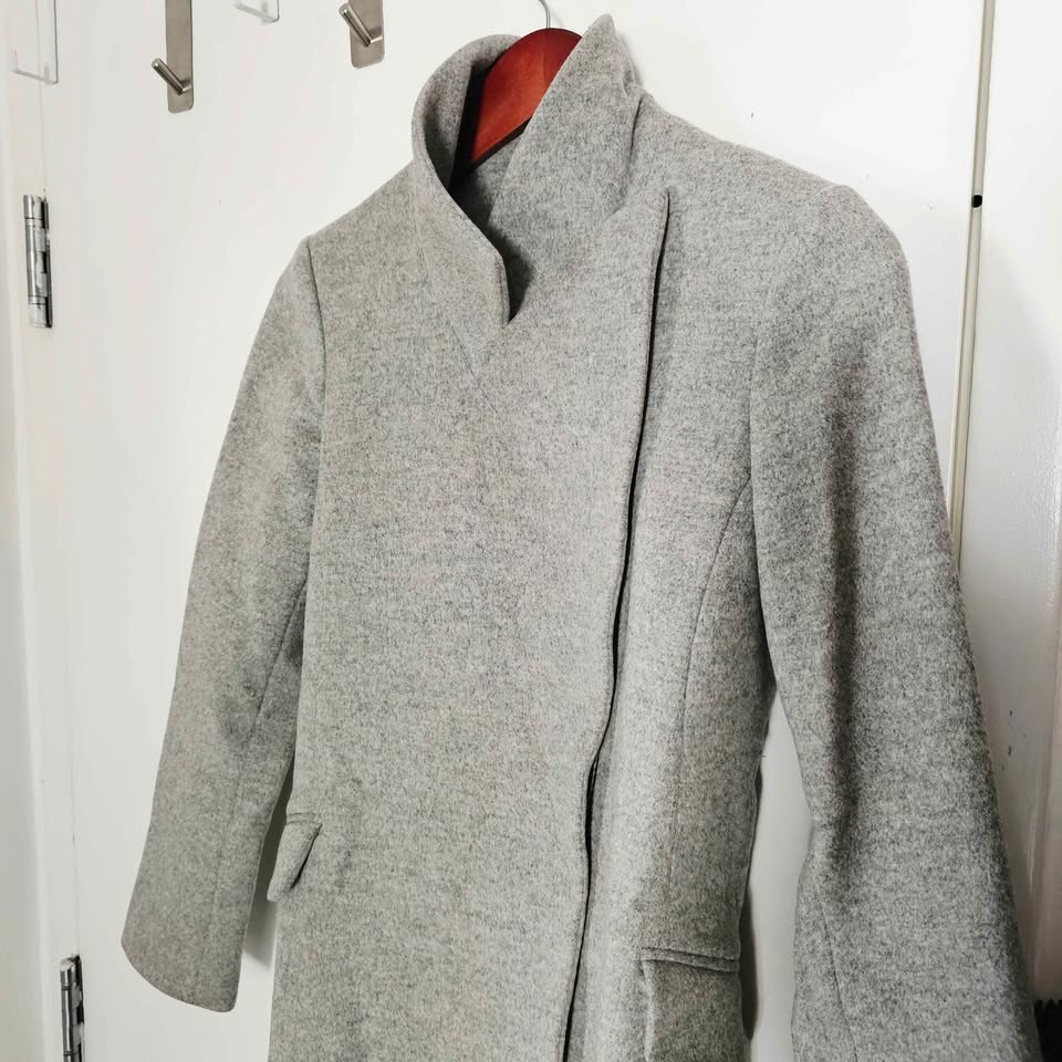 Reiss XS Wool Cashmere Blend Heather Grey Women's Trench Coat - photo 3