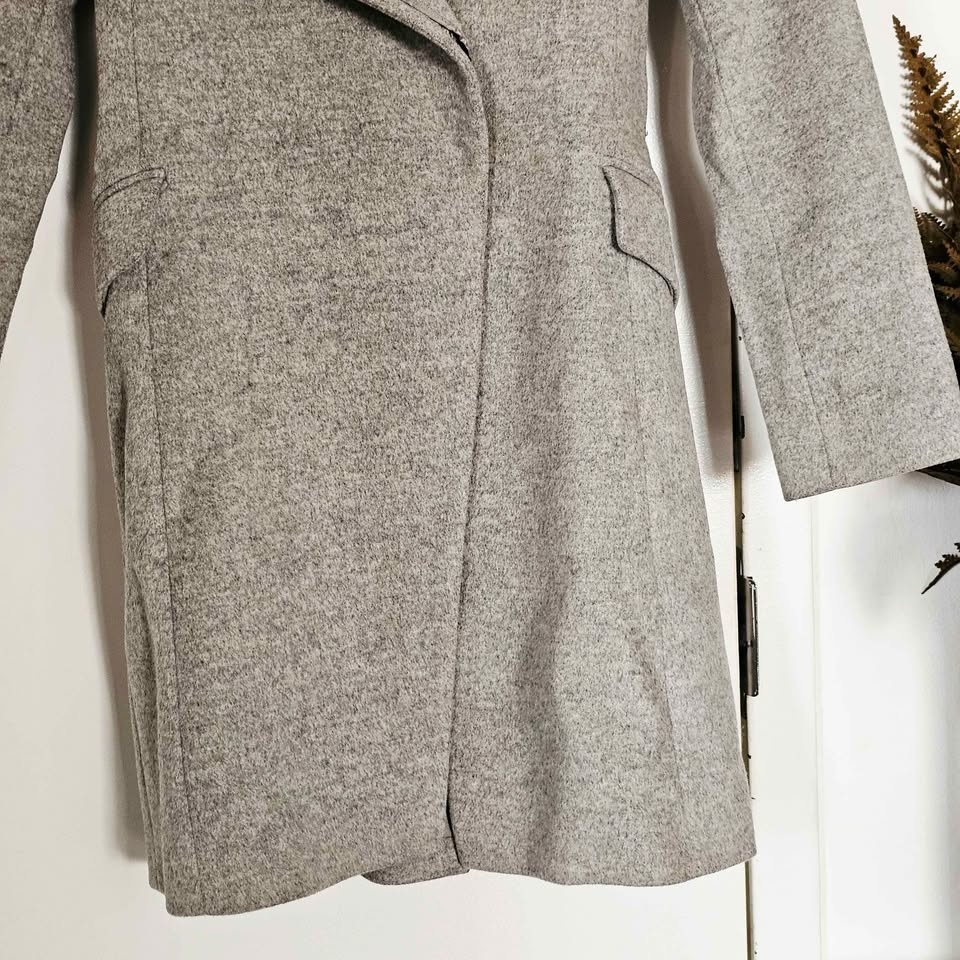 Reiss XS Wool Cashmere Blend Heather Grey Women's Trench Coat - photo 5