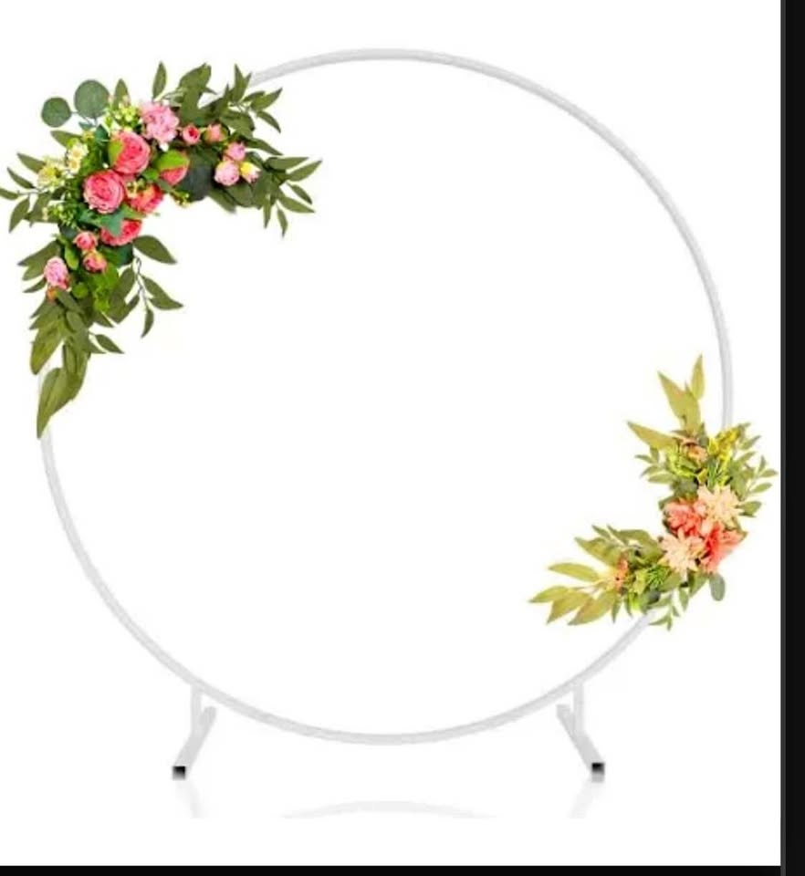 New White Round Backdrop Stand