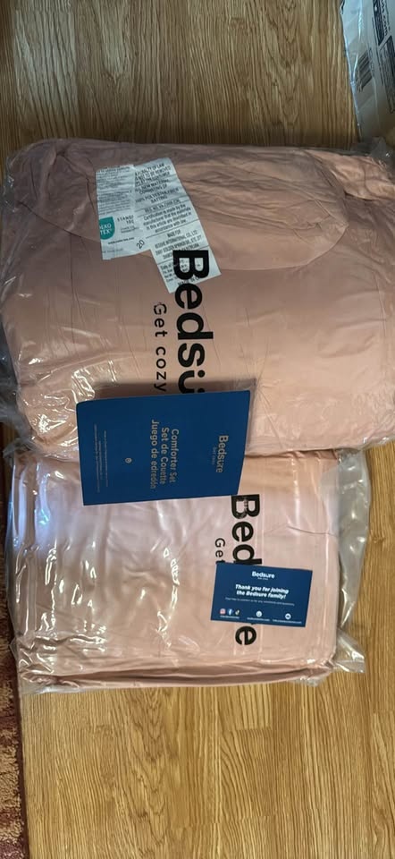 New 7 Pieces Bedsur Comforter Set Pink - photo 5