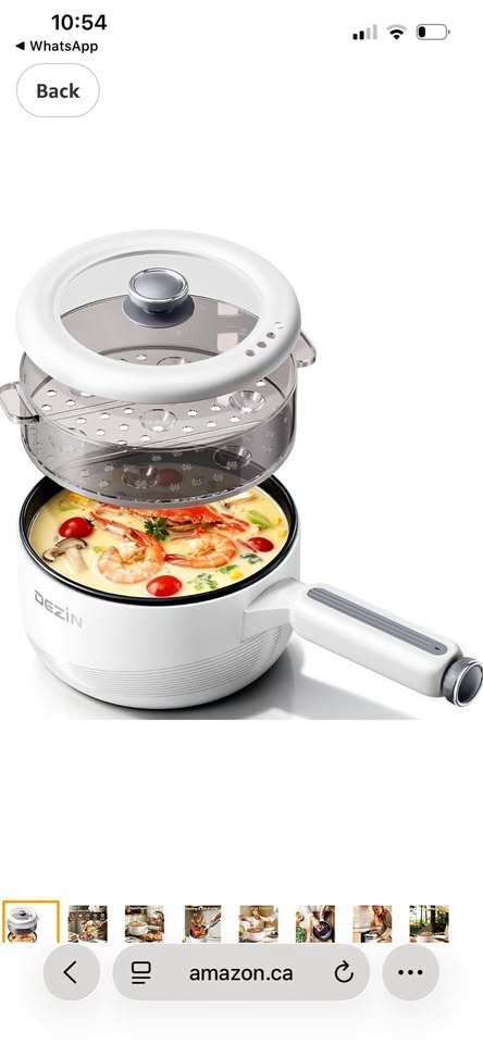 Dezin Electric Pot with Steamer, 2L Non-Stick
