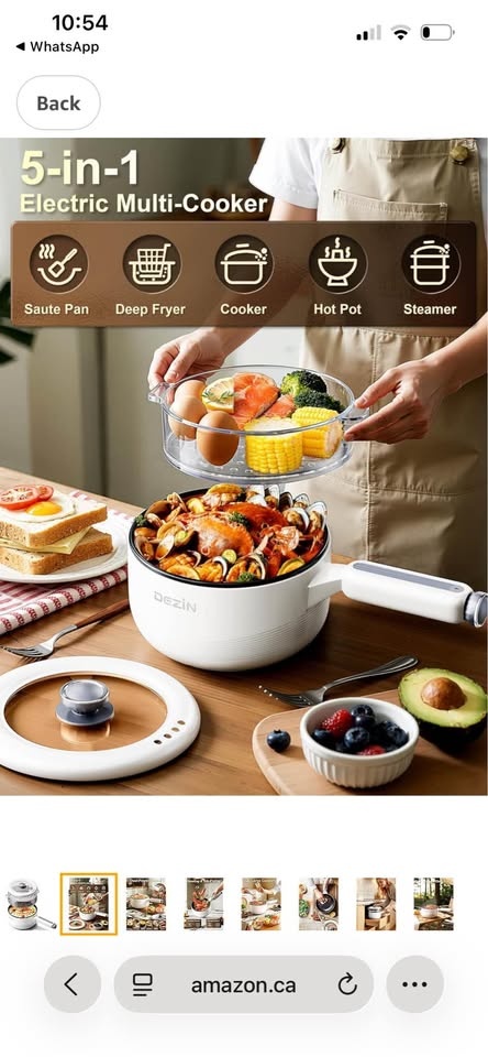 Dezin Electric Pot with Steamer, 2L Non-Stick - photo 3