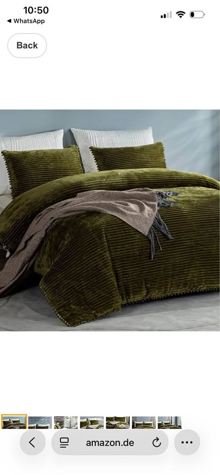 Olive Green Twin Boho Reversible Duvet Cover Set