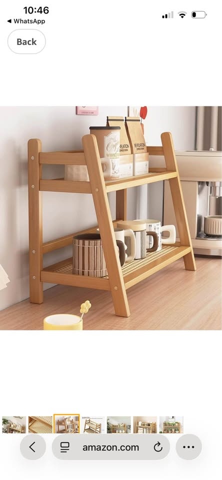 Coffee Station Organizer, Bamboo Mug Holder Countertop - photo 3