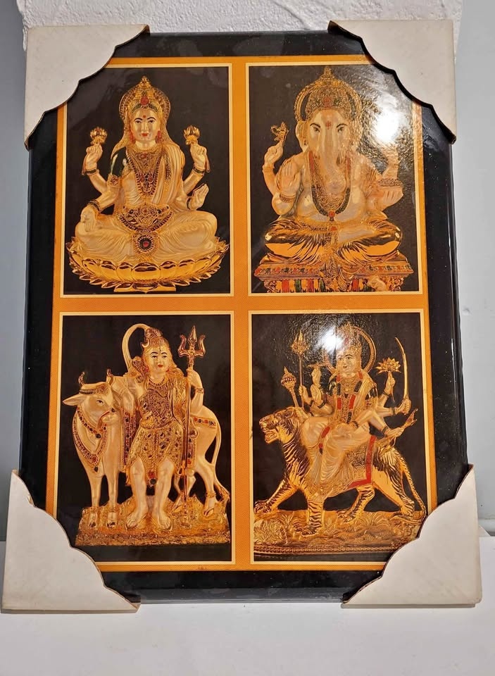 India Hindu gods in built in frame