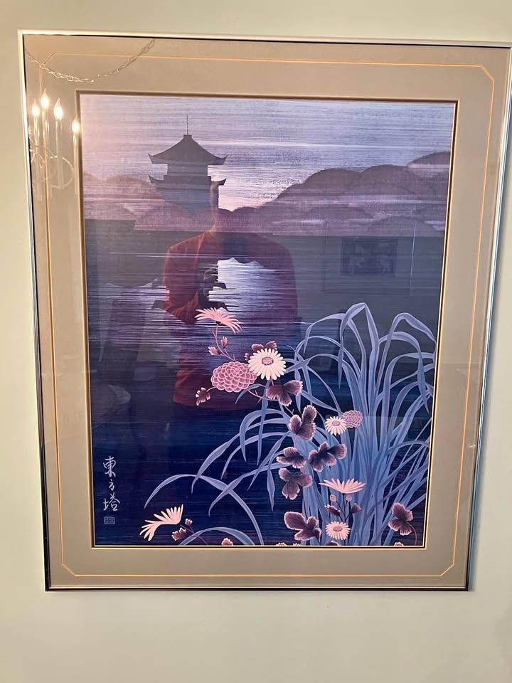 Framed Asian Pagoda Flower Art Print