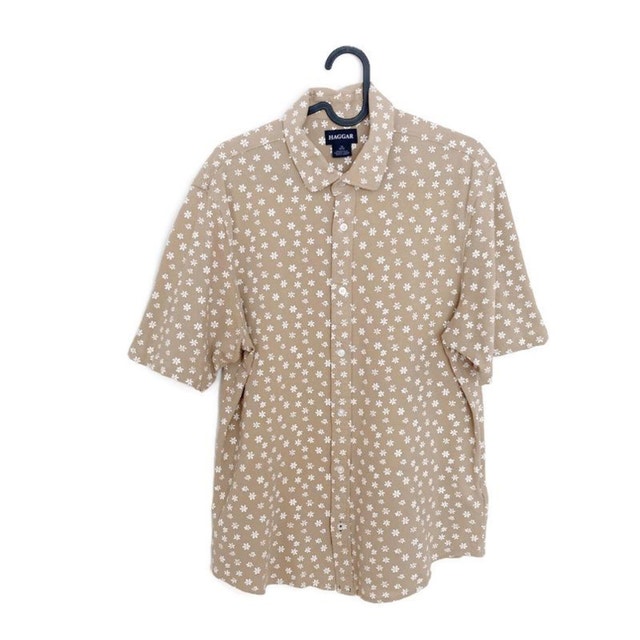 Vintage Floral Pique Shirt in Mocha