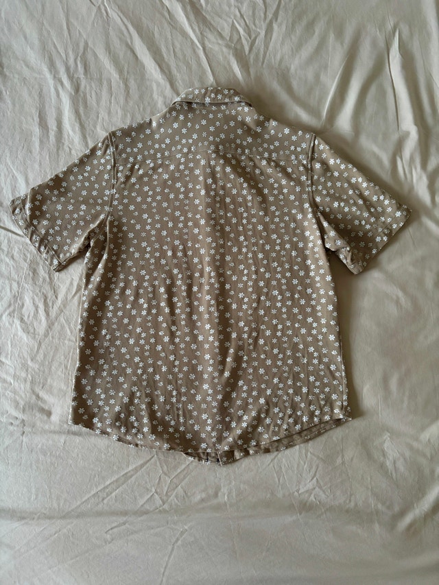 Vintage Floral Pique Shirt in Mocha - photo 3