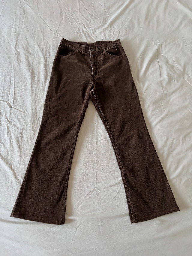 Vintage Levi's 646 Corduroy Boot-Cut Flare Pants 1970s W29