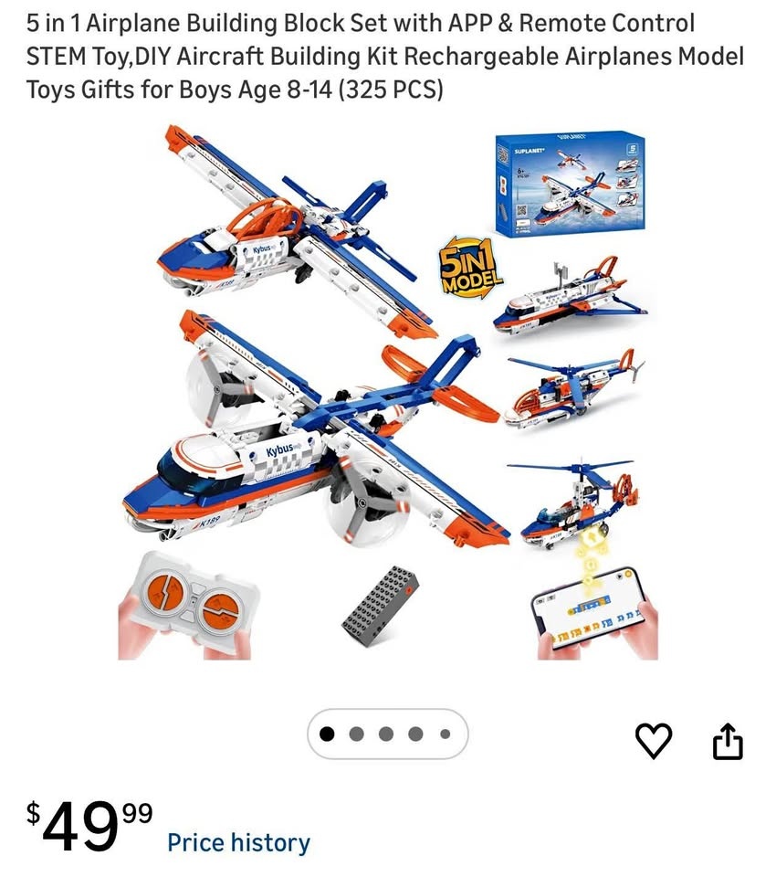 5 in 1 Airplane Building Block Set with APP & Remote Control