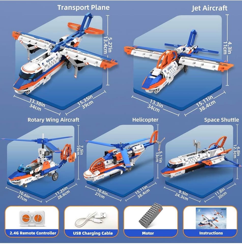 5 in 1 Airplane Building Block Set with APP & Remote Control - photo 5