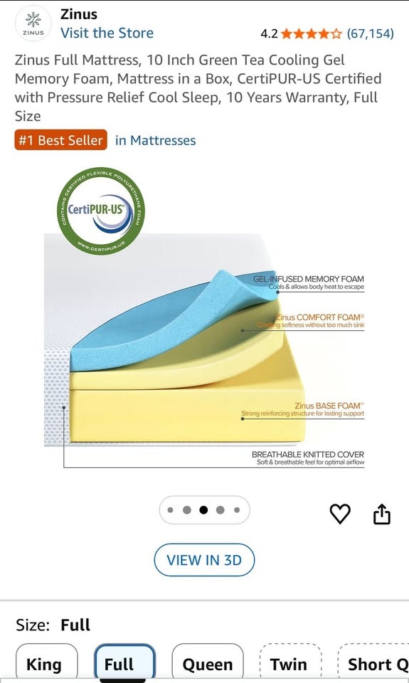 Zinus Full Mattress - photo 3