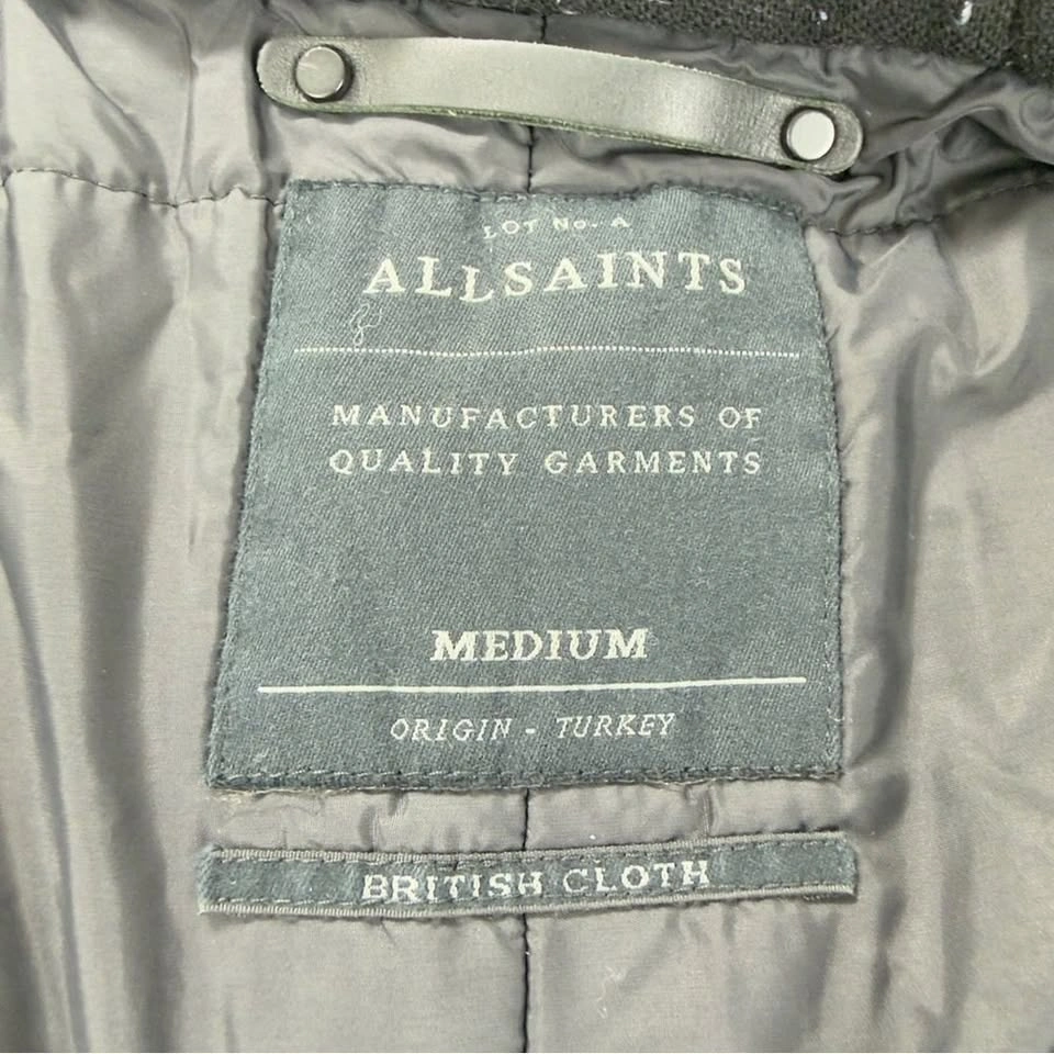 All Saints Men's Kray Black Parka - Size Medium - photo 2