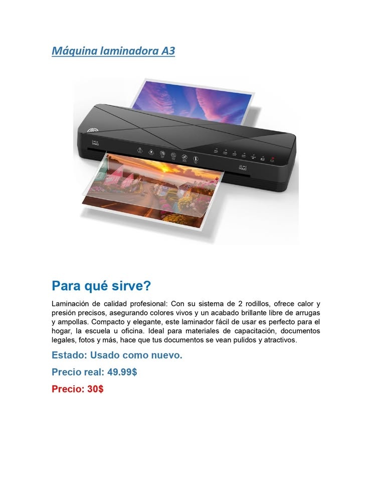 A3 Laminator / Plastic Sealer - photo 2