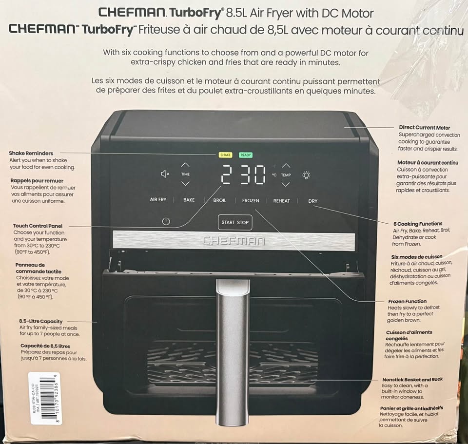 CHEFMAN TurboFry 8.5L Air Fryer with DC Motor - photo 2