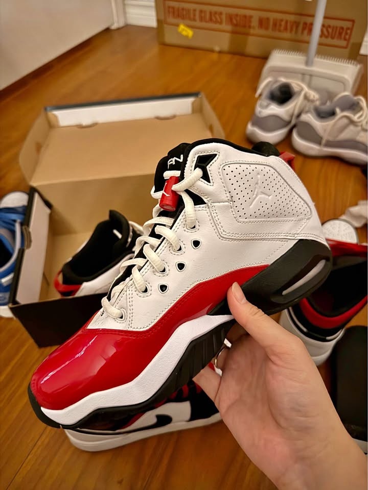 Jordan White Gym Red