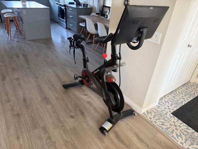 Peloton Bike with Mat, Weights, and Straps - photo 2