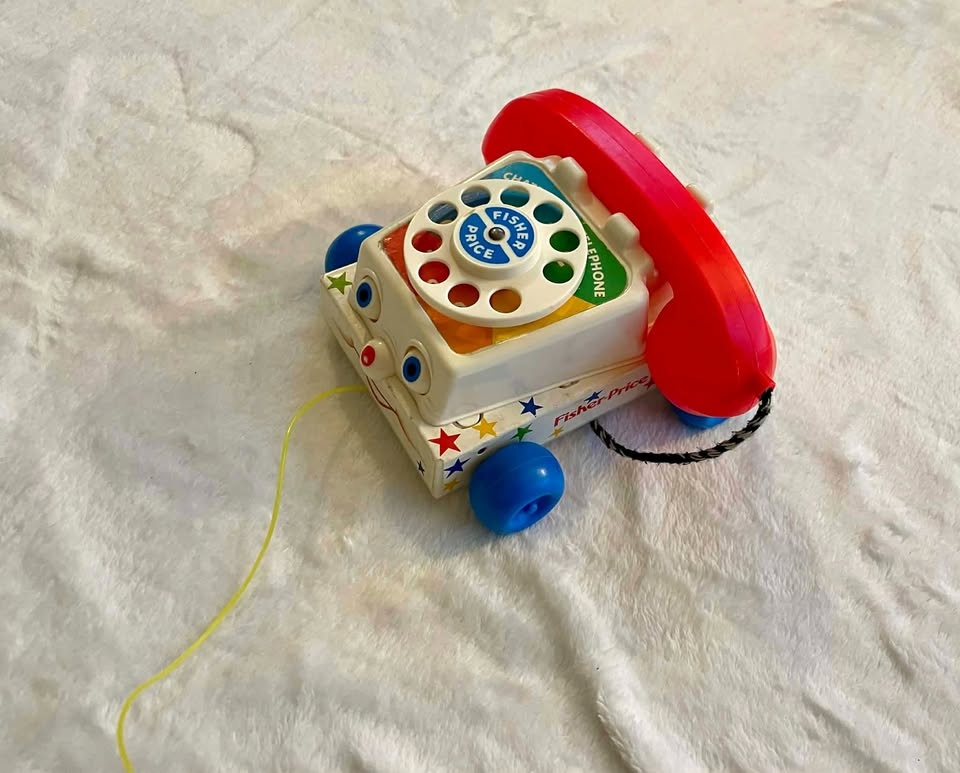 Vintage Fisher Price Pull Along Rotary Dial Chatterbox Telephone
