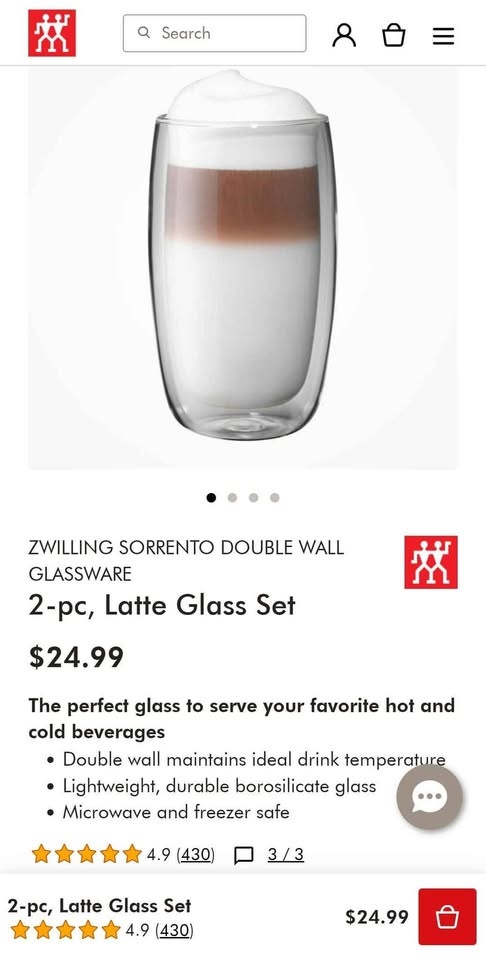 Zwilling Sorrento Double Wall Latte Glassware Set - photo 3
