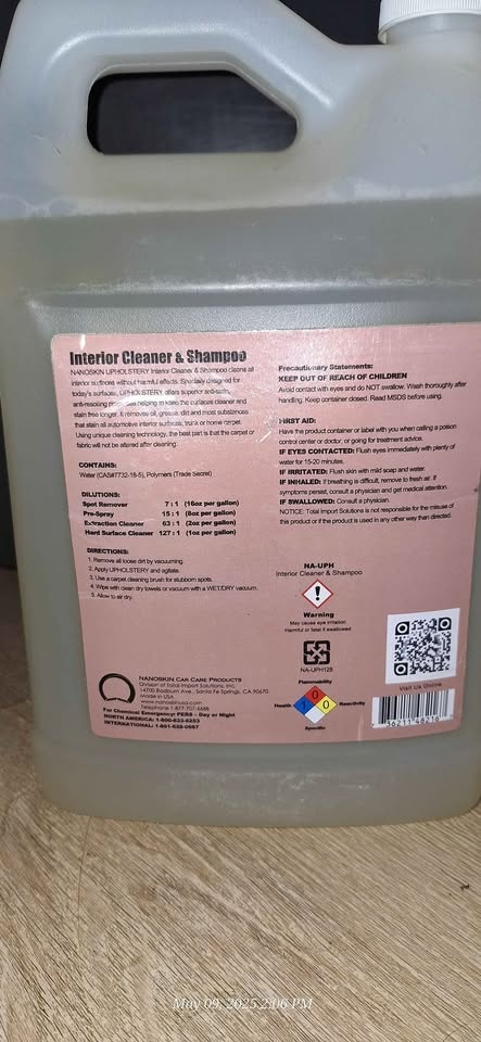 Nanoskin Upholstery Interior Cleaner and Shampoo 1Gal - photo 2