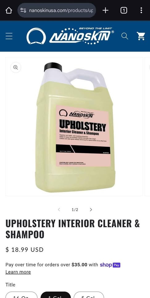 Nanoskin Upholstery Interior Cleaner and Shampoo 1Gal - photo 4