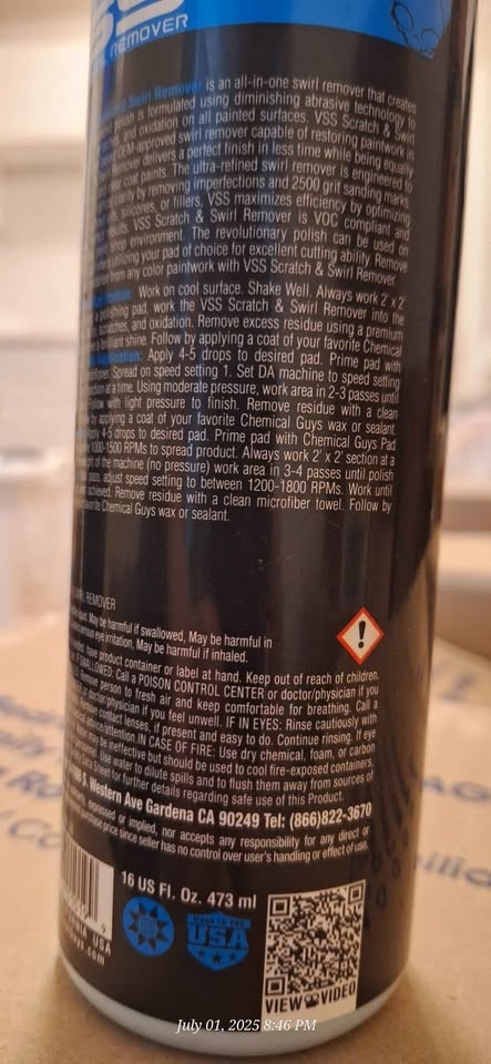 Chemical Guys VSS - Scratch & Swirl Remover - photo 3