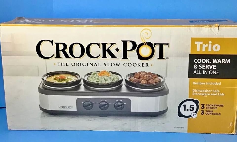 TRIO CROCK POT SLOW COOKER ( 3 in 1) STONEWARE CROCK TEMP CONTRO