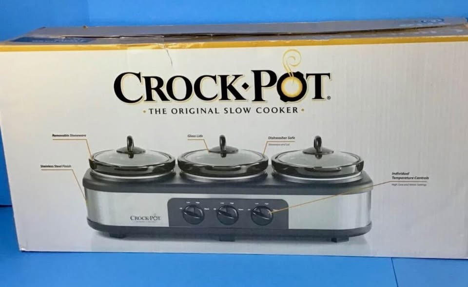TRIO CROCK POT SLOW COOKER ( 3 in 1) STONEWARE CROCK TEMP CONTRO - photo 3