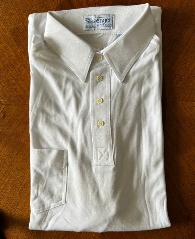 NEW Slazenger White Vintage Golf Shirt, Men's L
