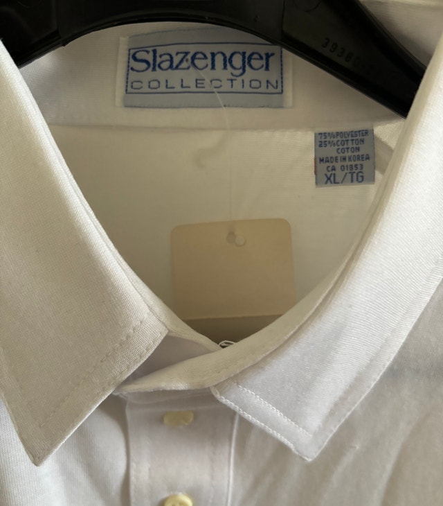 NEW Slazenger White Vintage Golf Shirt, Men's L - photo 4