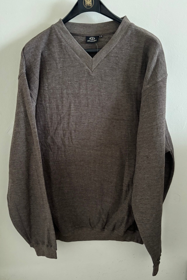 NEW Brooks Proshop Brown-Grey Vintage Sweater, Men’s L - photo 2