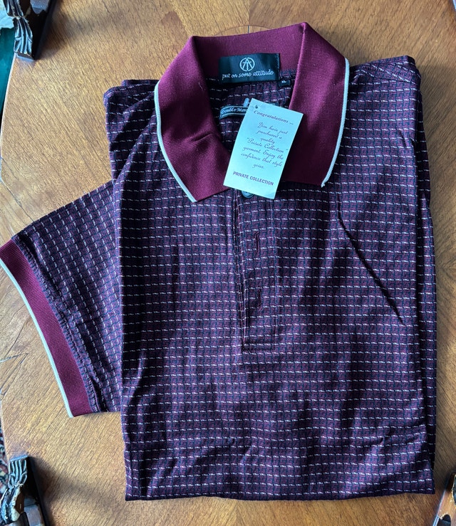 NEW Attitude Golf Burgundy Vintage Shirt, Men's XL
