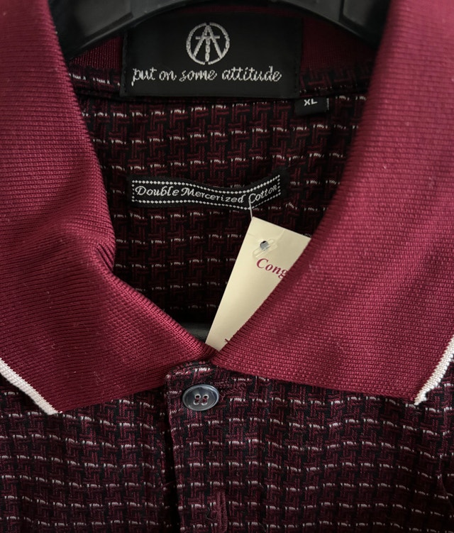NEW Attitude Golf Burgundy Vintage Shirt, Men's XL - photo 4