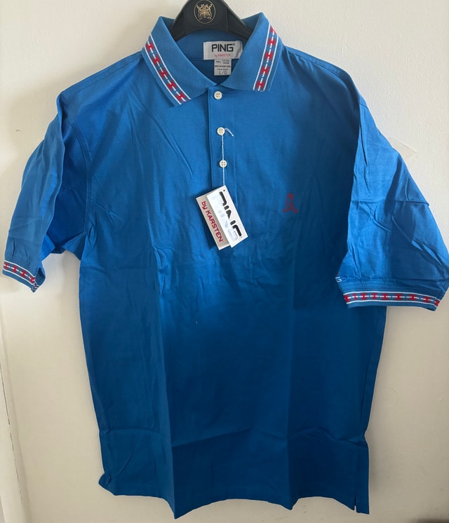 NEW Ping Blue and Red Vintage Golf Shirt, Men's L - photo 2