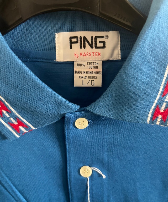NEW Ping Blue and Red Vintage Golf Shirt, Men's L - photo 4