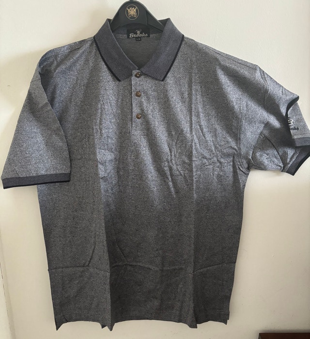 NEW Brooks ProShop Grey Vintage Golf Shirt, Men’s L - photo 2