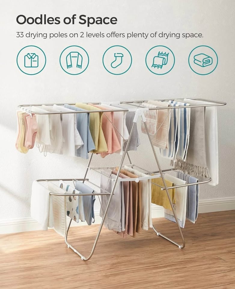 SONGMICS 2-Level Foldable Clothes Drying Rack - photo 3