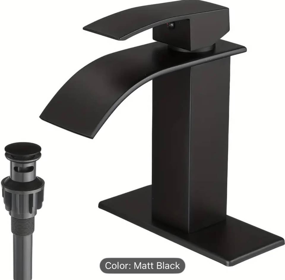Single Handle Bathroom Faucet - Matte Black - photo 2