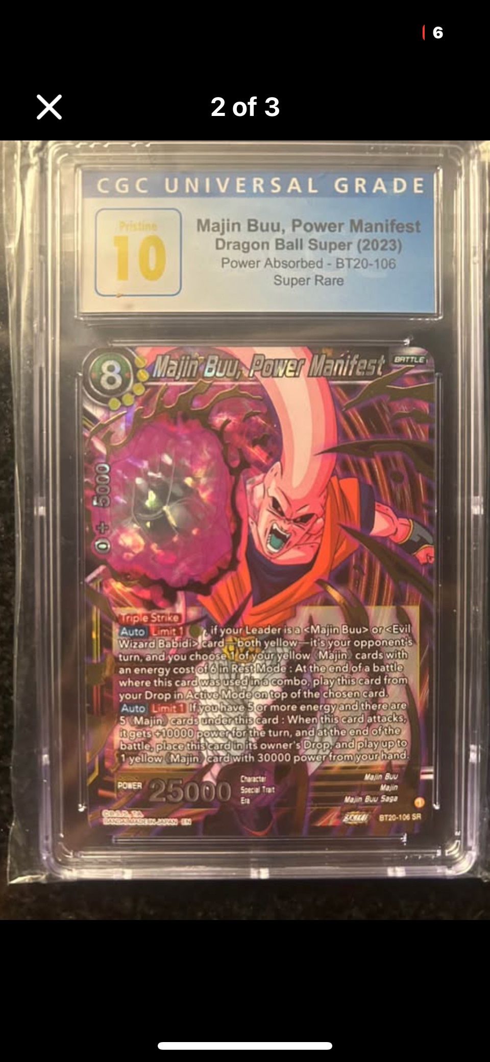 🔥Dragon Ball Super Majin Buu — CGC Pristine 10 SR Foil🔥