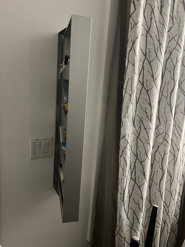Wall Mounted Spinning Mirror with Storage - photo 2