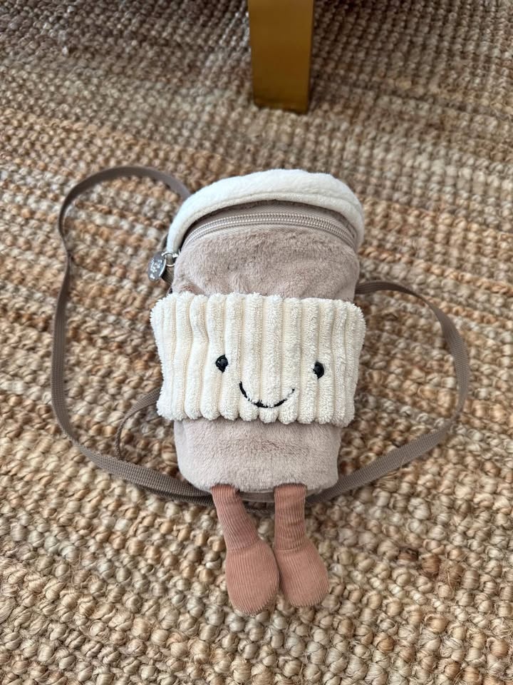 Jellycat Coffee Cup Plush Crossbody Bag
