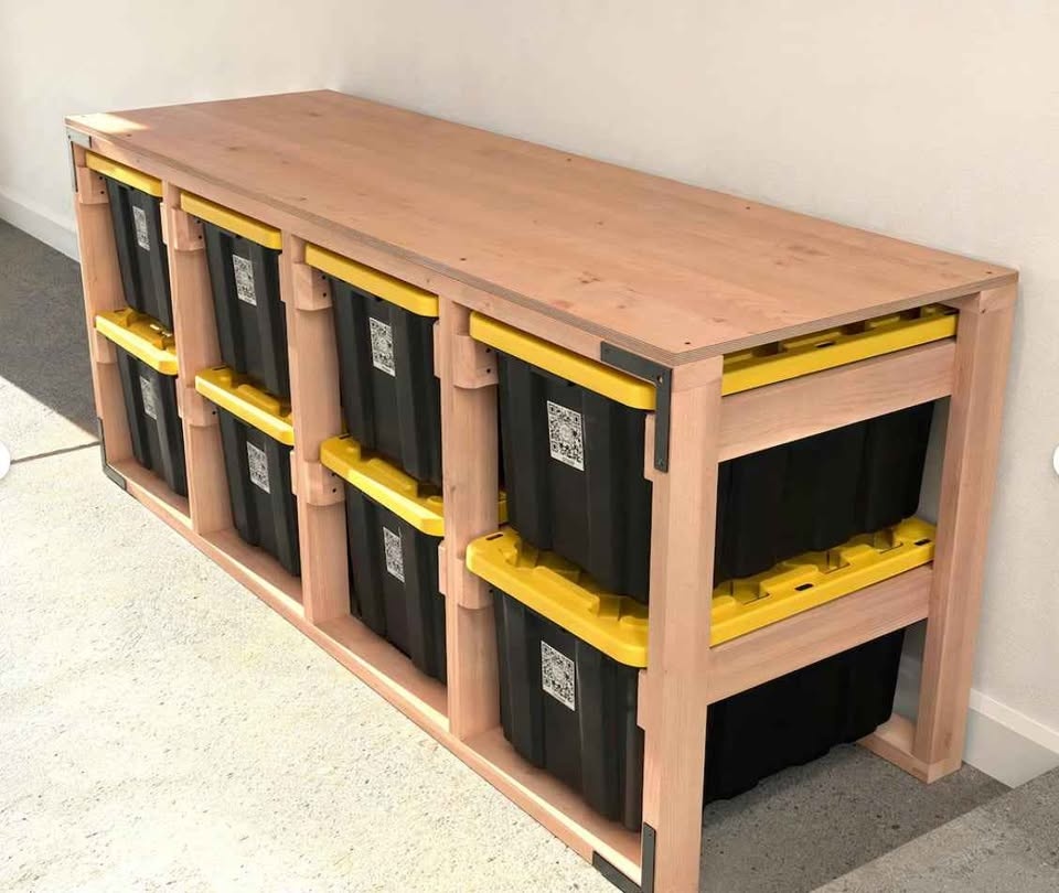 Custom Wood Storage System with Totes - photo 2