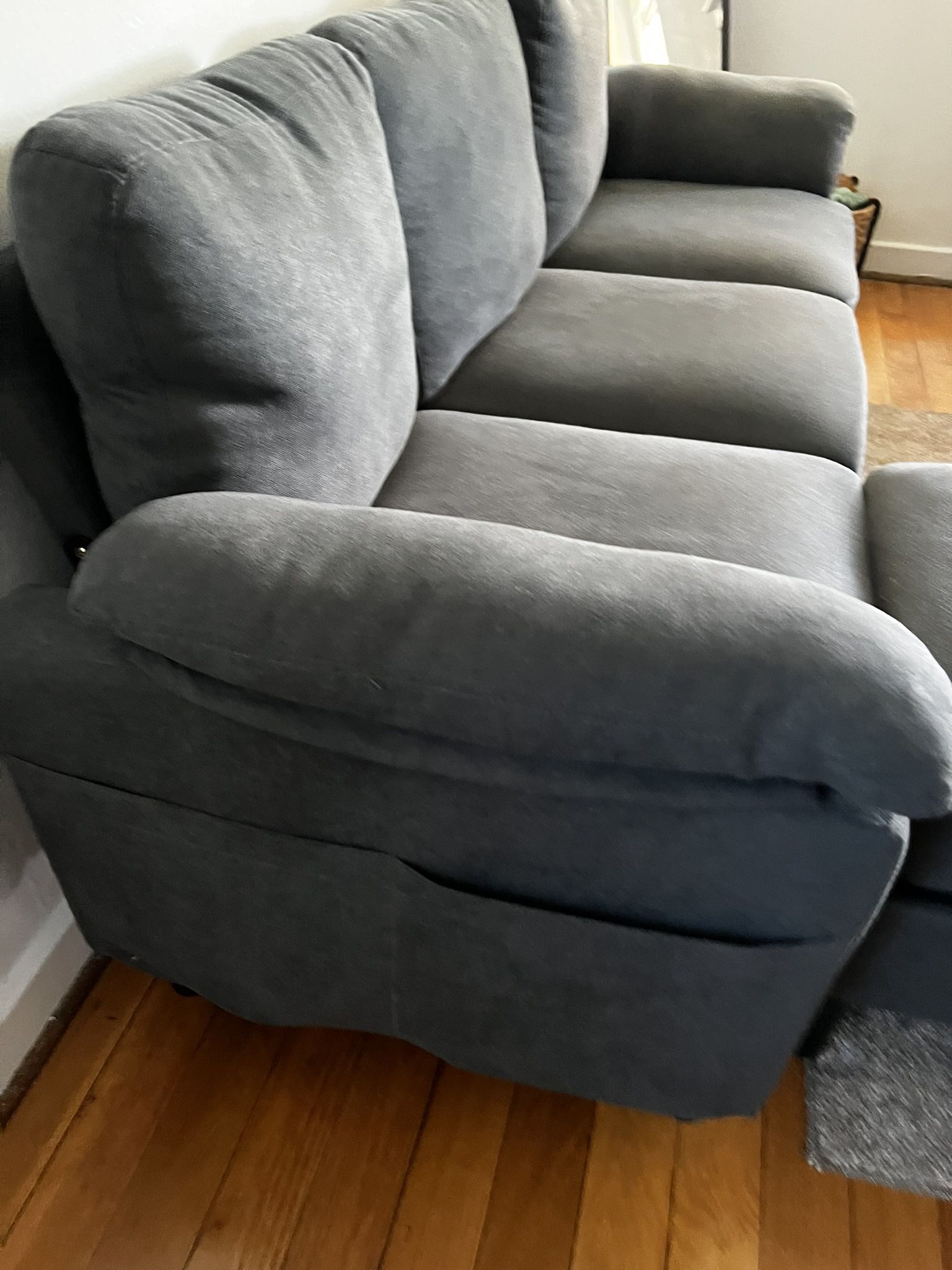Gray L-Shaped Sectional Couch - photo 2