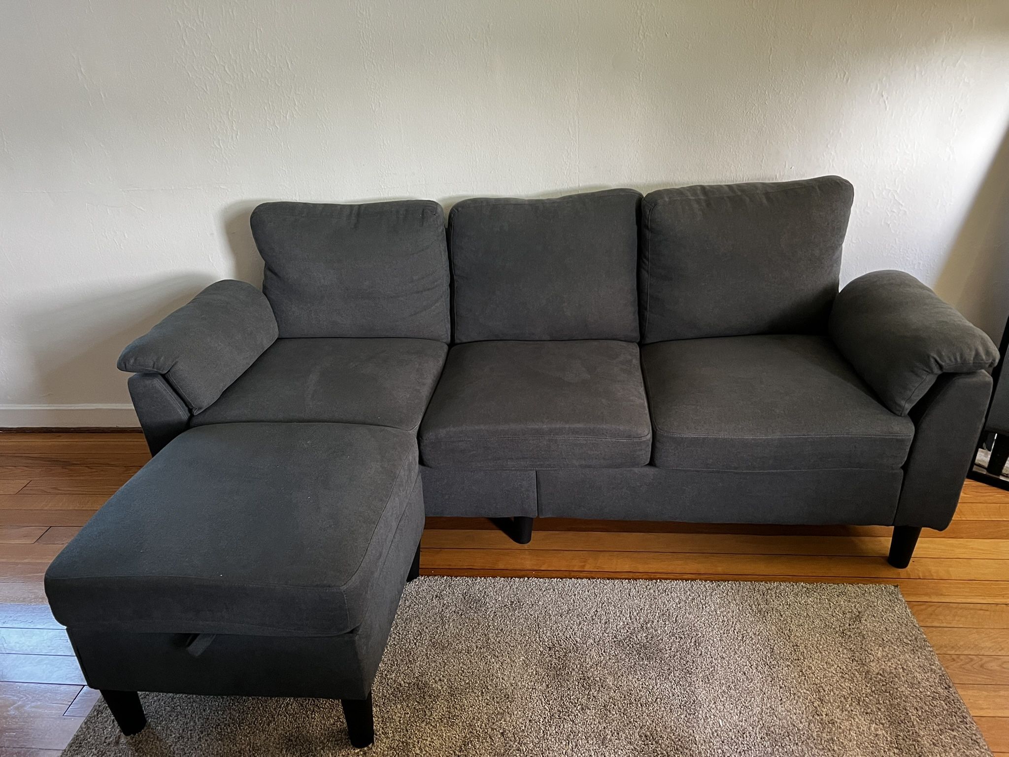 Gray L-Shaped Sectional Couch - photo 4