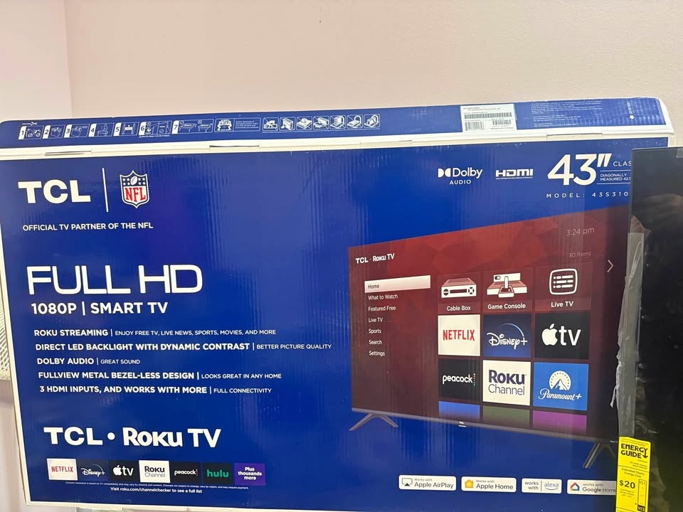 Urgent / Moving Sale: TCL 43” Roku Smart TV – $100