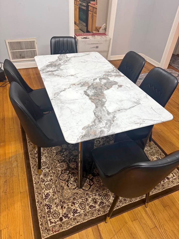 Dining Chairs Set of 6, Faux Leather Mid Century Modern