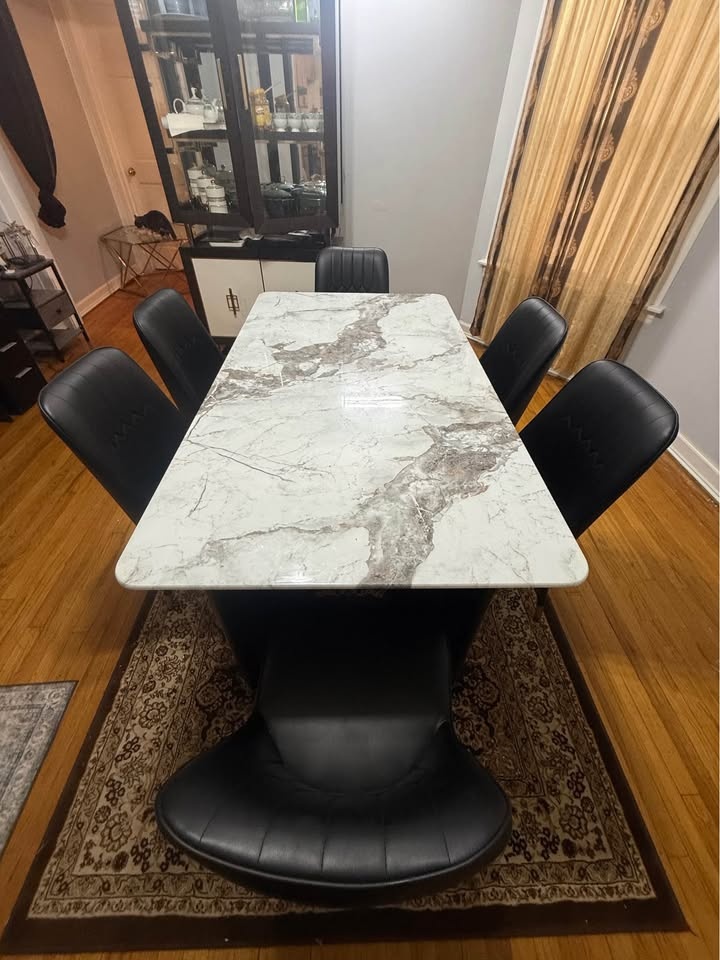 Dining Chairs Set of 6, Faux Leather Mid Century Modern - photo 2
