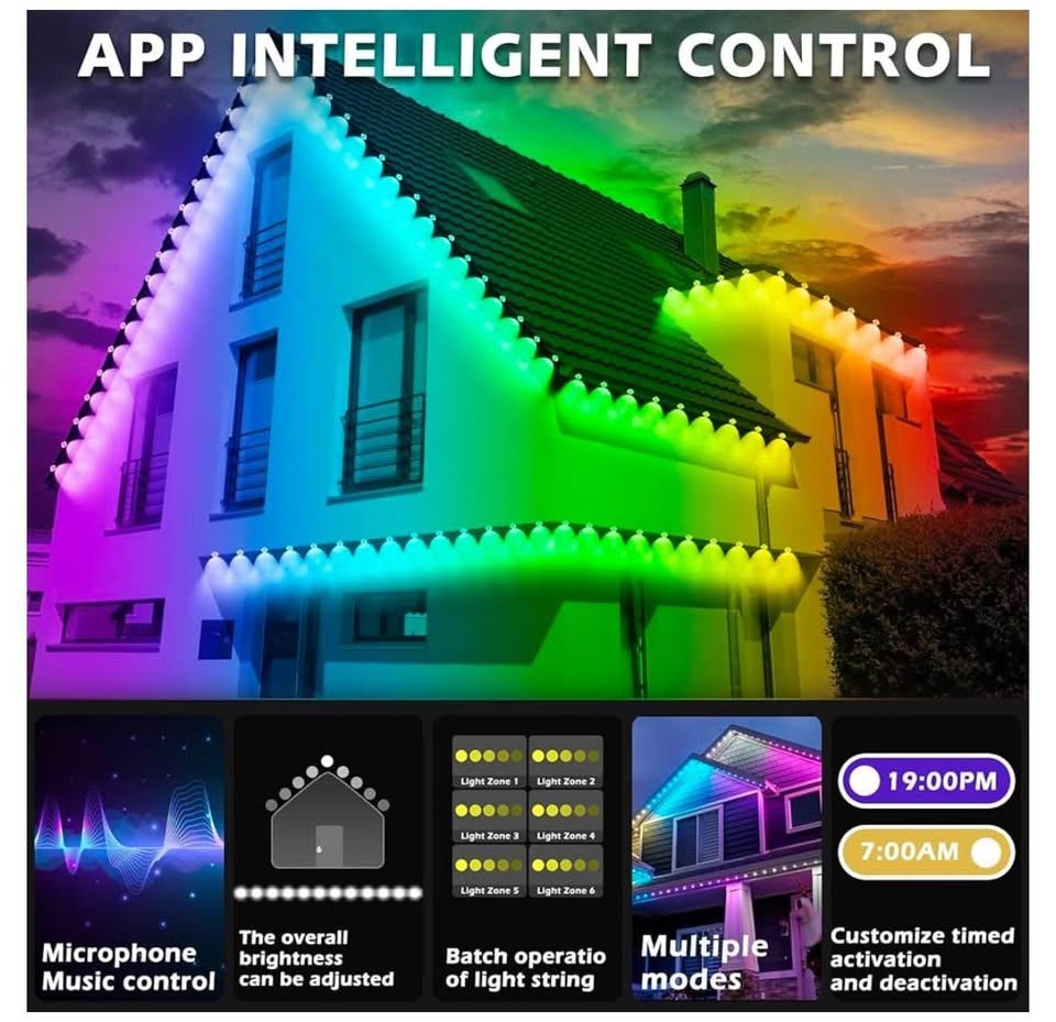 Led Eave Light 300FT, Permanent Outdoor Lights - photo 4