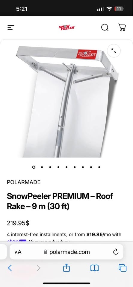 Snow Peeler for roof