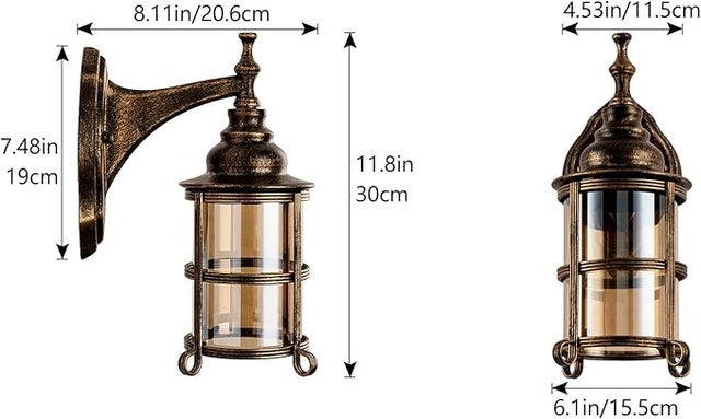 Glass Wall Sconce 2-Pack, Bronze Brushed - photo 2